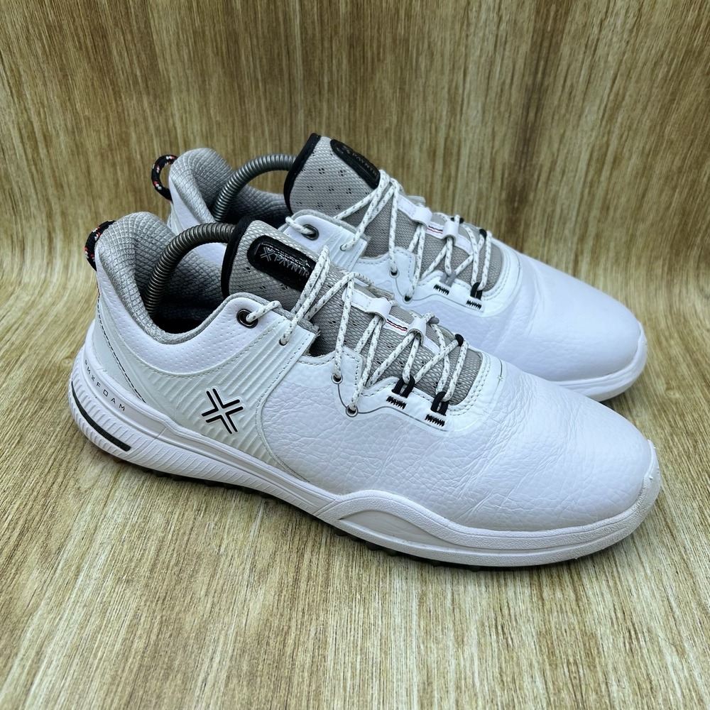 PAYNTR X 002 LE Men's Size 8.5 Golf Shoes White Silver Waterproof Spikeless